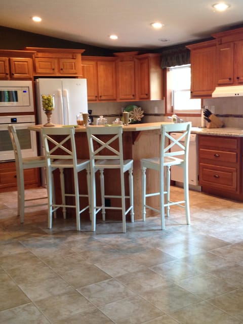 Fully Stocked Kitchen with everything you need to prepare meals for your group.