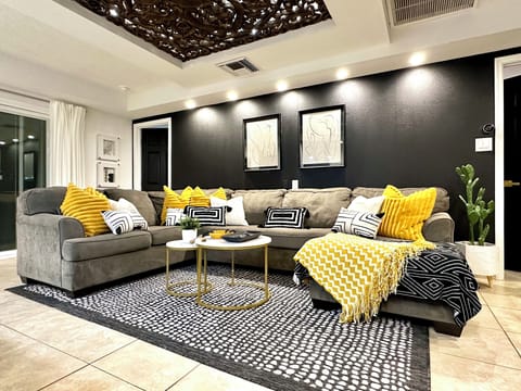 Living Room with TV and Roku