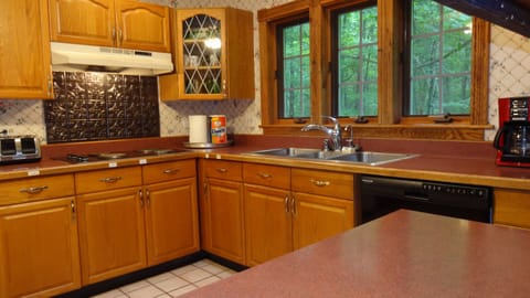 Full kitchen with cooktop, wall oven, and all the utensils you will need.