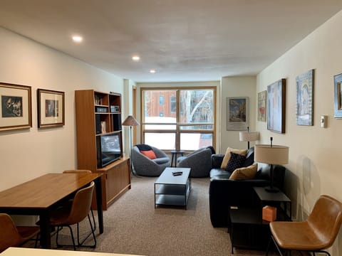 view from kitchen , master bed and bath to photographer's right