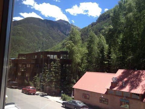 View up Bear Creek from master bedroom, almost identical view from living room 
