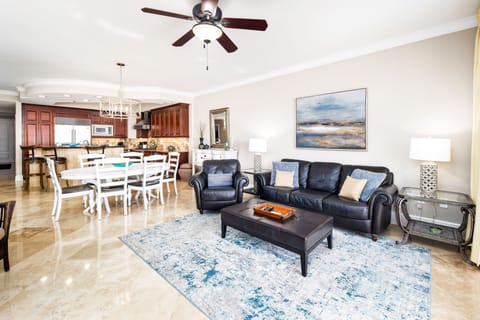 Living Room with Balcony and adjoining Master Bedroom - 
Bella Riva Resort, Okaloosa Island Fort Walton Beach Florida Vacation Rentals