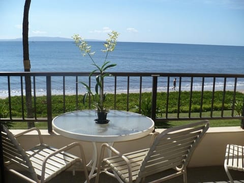 Relax and enjoy spectacular views from lanai.  Lanai also has a lounge.