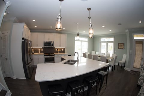 Kitchen island seats 8