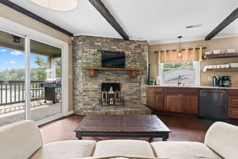 Sitting area with view of lake