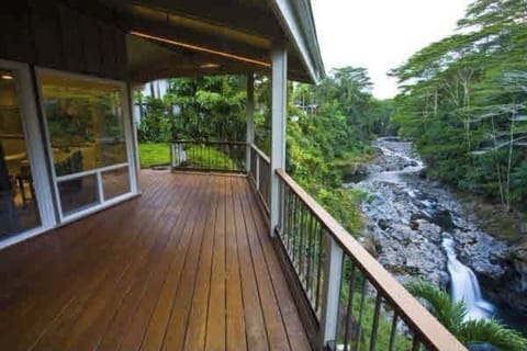 Wailuku river and falls view from porch.