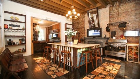 Kitchen w/ viking ,stove, comercial refrigerator ,freezer ice & comm ice maker