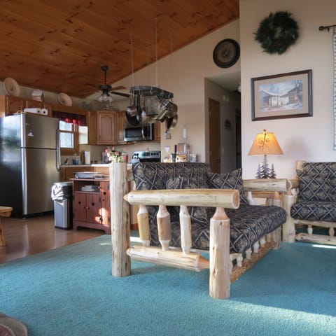 Open concept, from the deck to the living room and to the kitchen