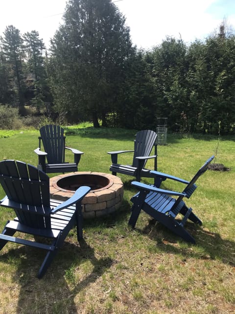Fire pit in the front yard for chilly evenings.