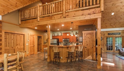 Open concept kitchen and dining room.