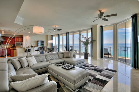 View from main living room. The gulf is seen from anywhere in the main room