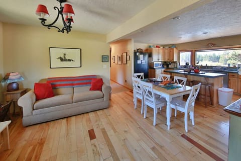 In kitchen dining/seating.  Lots of room to be together!