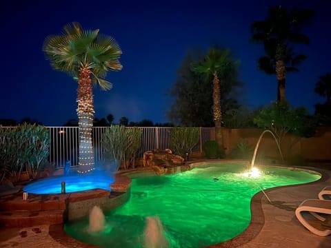 heated pool and hot tub
