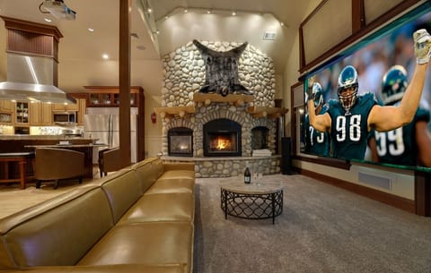 Immerse yourself in entertainment with our two larger-than-life theaters, featuring Fire TV Streaming, Cable TV, Nintendo Switch Dock, PlayStation 5, Xbox, Bluetooth Sound, and 7.1 Digital Sound.