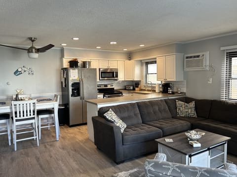 Beautiful new floors in living room & kitchen.