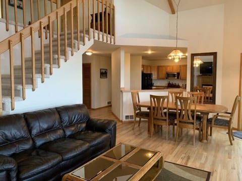 Living and dining areas