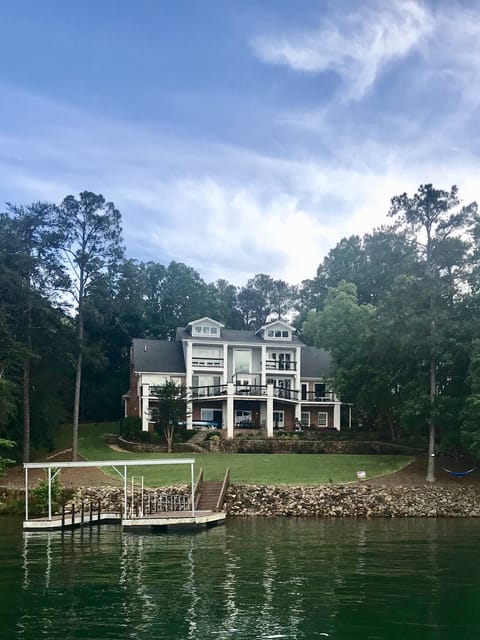 Lake house & dock from water