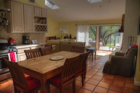 View from the kitchen in to the living room.