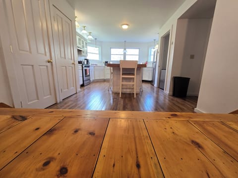 Wide Plank Diningroom Floors to Kitchen Entrance 