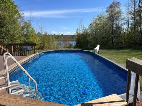 4+' above ground heated pool open from Memorial Day to Labor Day