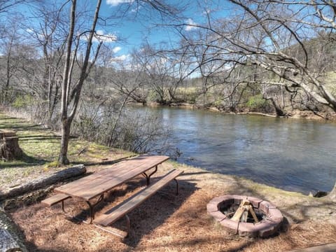 Relax by the river, just a short hike from the cabin