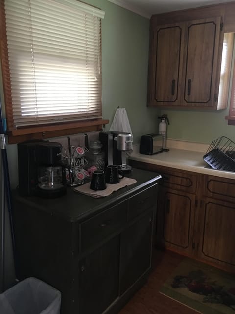 The coffee bar in the kitchen.