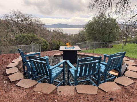 Fire Pit with a view of Clear Lake!