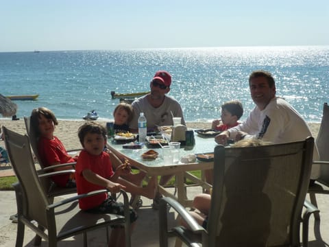 Lunch on the beach at the pool snack bar.