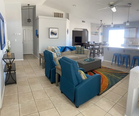 Inviting living room from the front door.