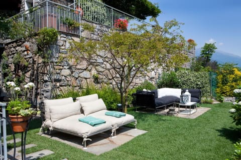 Relax area in the garden with hot water shower