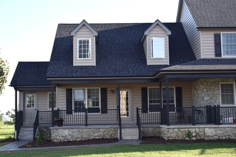 front of the apartment