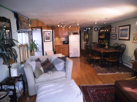 Open living,dining and kitchen space.