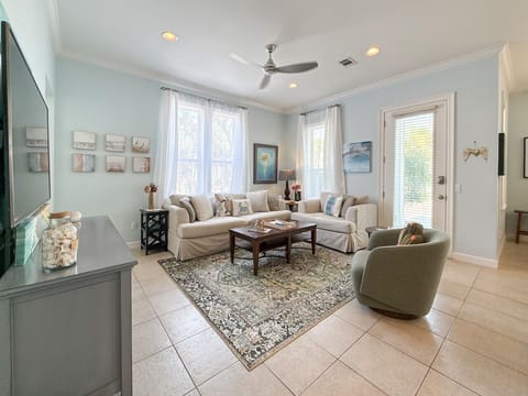 Newly finished living room with stylish furniture and plenty of natural light.