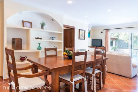 Residential villa with pool and dining room
