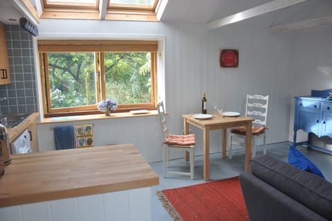 Dining with the garden framed by the window