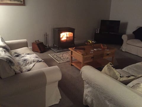 lounge with log burner