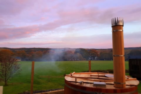 Wood fired hot tub