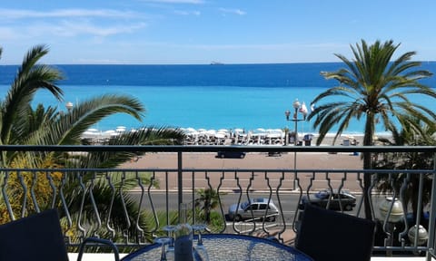 View of Mediterranean sea from balcony