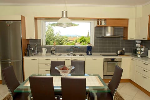 The dining area and the kitchen on the first floor