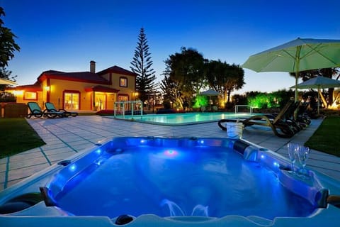 Jacuzzi and pool night-time