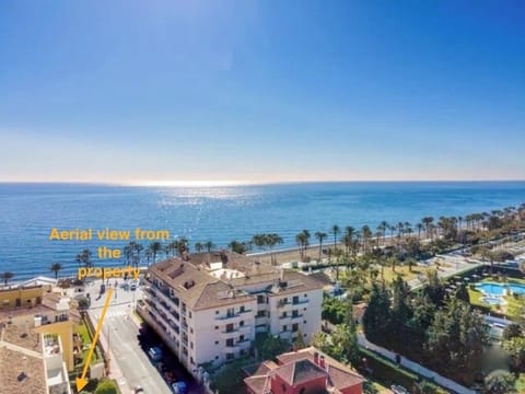 Aerial view showcasing the prime location just steps from the Mediterranean.
