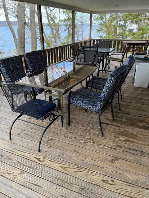 Large porch overlooking the lake