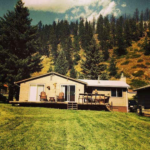 Back view of cabin taken from the creek