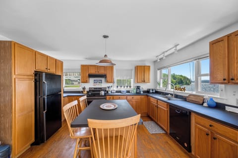 Spacious kitchen with plenty of storage.
