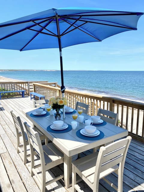 Dining on the deck with stunning views
