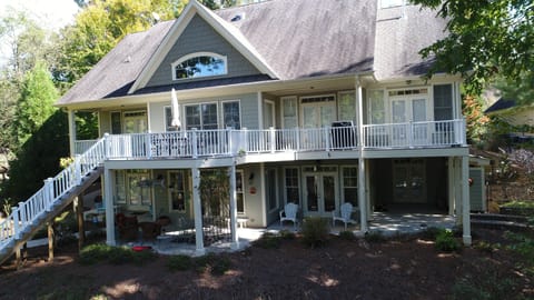 Back decks facing the water 