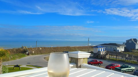 Beautiful view with a refreshing glass of wine from the deck.