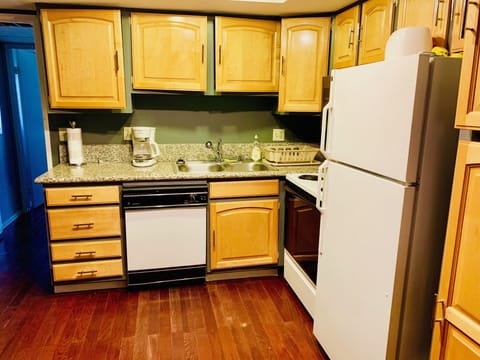 Inside the drawers and cupboards are the utensils, plates, bowls, glasses, etc.