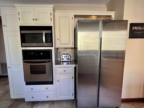 Microwave, wall oven and refrigerator with ice maker