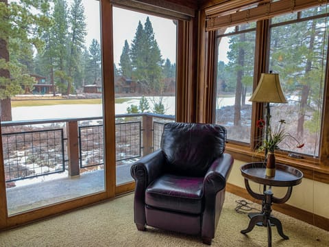 Upstairs Master suite with patio overlooking 13 tee and golf course